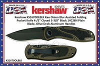 Kershaw Knives KS1670OLBLK Olive Green Blur Assisted Opening Knife Kershaw Knives KS1670OLBLK Olive Green Blur Assisted Opening Knife