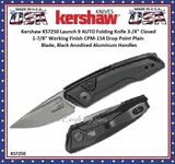 Kershaw Knives KS7250 Kershaw Launch 9 1.8" Working Finish CPM-154 Drop Point Blade, Black Anodized Aluminum Handled AUTO Pocket Knife 