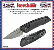 Kershaw Knives KS7250 Kershaw Launch 9 1.8" Working Finish CPM-154 Drop Point Blade, Black Anodized Aluminum Handled AUTO Pocket Knife Kershaw Knives KS7250 Kershaw Launch 9 1.8" Working Finish CPM-154 Drop Point Blade, Black Anodized Aluminum Handled AUTO Pocket Knife