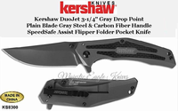 Kershaw Knives KS8300 Kershaw DuoJet 3.25" Gray Drop Point Plain Blade Gray Steel and Carbon Fiber Handle SpeedSafe Assist Flipper Folder Knife Kershaw Knives KS8300 Kershaw DuoJet 3.25" Gray Drop Point Plain Blade Gray Steel and Carbon Fiber Handle SpeedSafe Assist Flipper Folder Knife