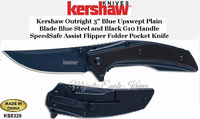 Kershaw Knives KS8320 Kershaw Outright Blue Upswept Blade Blue Steel and Black G10 SpeedSafe Assist Flipper Folder Pocket Knife Kershaw Knives KS8320 Kershaw Outright Blue Upswept Blade Blue Steel and Black G10 SpeedSafe Assist Flipper Folder Pocket Knife