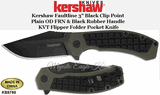 Kershaw Knives KS8760 Kershaw Faultline 3" Black Clip Point Plain OD FRN & Black Rubber Handle KVT Flipper Folder Pocket Knife