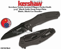 Kershaw KS7007BLK Kershaw Natrix Assisted Flipper Pocket Knife 3.25" Black Oxide Drop Point Plain Blade, Black G10 Handles Kershaw KS7007BLK Kershaw Natrix Assisted Flipper Pocket Knife 3.25" Black Oxide Drop Point Plain Blade, Black G10 Handles