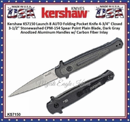 Kershaw KS7150 Kersaw Launch 8 3-1'2" Stonewashed CPM-154 Spear Point Blade, Dark Gray Anodized Aluminum Handles w/ Carbon Fiber Inlay AUTO Pocket Knife Kershaw KS7150 Kersaw Launch 8 3-1'2" Stonewashed CPM-154 Spear Point Blade, Dark Gray Anodized Aluminum Handles w/ Carbon Fiber Inlay AUTO Pocket Knife