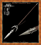 Kit Rae Allaxdrow Spear Stainless Steel Blades, Blackened Steel Shaft, Leather-Wrapped Grips, Metal Fittings Overall Length 69 1/2�