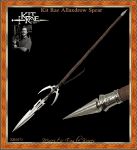Kit Rae Allaxdrow Spear Stainless Steel Blades, Blackened Steel Shaft, Leather-Wrapped Grips, Metal Fittings Overall Length 69 1/2�
