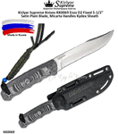 Kizlyar Supreme Knives KK0069 Enzo D2 Fixed 5-1/2" Satin Plain Blade, Micarta Handles Kydex Sheath 