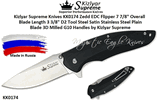 Kizlyar Supreme Knives KK0174 Zedd EDC Flipper 7 7/8" Overall Blade Length 3 3/8" D2 Tool Steel Satin Stainless Steel Plain Blade 3D Milled G10 Handles by Kizlyar Supreme