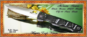 Mcusta Cutlery MC-123 Tactility Elite Folder VG-10 Cobalt SS Blade Black Micarta handle