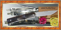 Mcusta MC-151 MC-15 Money clip and Neck Knife, Kuro-Take African Ebony Handle