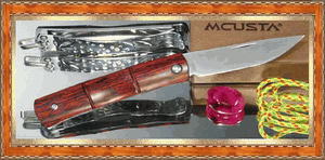Mcusta MC-152 MC-15 Money clip and Neck Knife Susu-Take, Brown Pakkawood Handle Mcusta MC-152 MC-15 Money clip and Neck Knife Susu-Take, Brown Pakkawood Handle