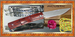 Mcusta MC-152 MC-15 Money clip and Neck Knife Susu-Take, Brown Pakkawood Handle