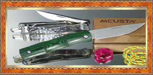 Mcusta MC-154 MC-15 Money clip and Neck Knife Ao-Take Green Micarta