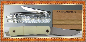 Mcusta MC-153 MC-15 Money clip and Neck Knife Shiro-Take Dupont Corian Handle Mcusta MC-153 MC-15 Money clip and Neck Knife Shiro-Take Dupont Corian Handle
