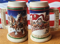 STEIN-1997-BUDWEISER-HANDCRAFTED-IN-BRAZIL-1998-GRANT'S-FARM-HOLIDAY-#CS343 STEIN-1997-BUDWEISER-HANDCRAFTED-IN-BRAZIL-1998-GRANT'S-FARM-HOLIDAY-#CS343