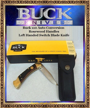 ""ORIGINAL"" Buck 110 LEFT/HAND Folding Hunter Auto Conversion Beautiful Genuine Crelicam™ Ebony Handled Knife. ""ORIGINAL"" Buck 110 LEFT/HAND Folding Hunter Auto Conversion Beautiful Genuine Crelicam™ Ebony Handled Knife.