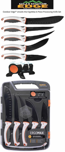 Outdoor Edge Knives OEEM-1 Ergomax 6 Piece Professional Grade Processing Knife Set 