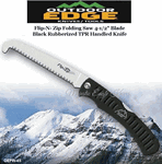 Outdoor Edge Knives OEFW-45 Outdoor Edge Flip-N- Zip Folding Saw 4-1/2" Blade Black Rubberized TPR Handled Knife & Black Nylon Sheath