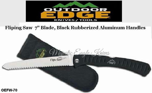 Outdoor Edge Knives OEFW-70 Outdoor Edge Flip-n-Saw Folding 7" Blade, Black Rubberized Aluminum Handled Knife & Black Nylon Sheath Outdoor Edge Knives OEFW-70 Outdoor Edge Flip-n-Saw Folding 7" Blade, Black Rubberized Aluminum Handled Knife & Black Nylon Sheath