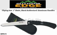 Outdoor Edge Knives OEFW-70 Outdoor Edge Flip-n-Saw Folding 7" Blade, Black Rubberized Aluminum Handled Knife & Black Nylon Sheath