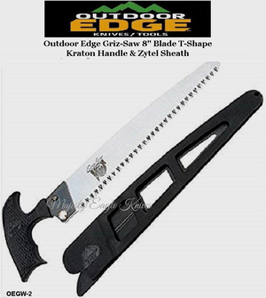 Outdoor Edge Knives OEGW-2 Outdoor Edge Griz-Saw Triple-Ground DiamondCut 8" Blade, T shaped Rubberized TPR Handle & Zytel Sheath Outdoor Edge Knives OEGW-2 Outdoor Edge Griz-Saw Triple-Ground DiamondCut 8" Blade, T shaped Rubberized TPR Handle & Zytel Sheath