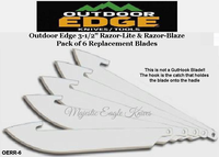 Outdoor Edge Knives OERR-6 Outdoor Edge 3-1/2" Razor-Lite and Razor Blaze Pack of 6 Replacement Blades