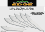 Outdoor Edge Knives OERR30-6 Outdoor Edge 3" Razor-Lite & Razor-Blaze Pack of 6 Replacement Blades