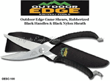 Outdoor Edge Knives OESC-100 Outdoor Edge Game Shears, Rubberized Black Handles & Black Nylon Sheath