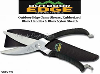 Outdoor Edge Knives OESC-100 Outdoor Edge Game Shears, Rubberized Black Handles & Black Nylon Sheath