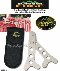 Outdoor Edge Knives OESS-10 Outdoor Edge Steel Stick Rib Cage Spreader, Black Nylon Sheath