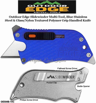 Outdoor Edge Knives OESWB-20C Outdoor Edge SlideWinder Multi-Tool, Blue Rubberized Kraton Handles