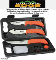 Outdoor Edge Knives OEWL-6 Outdoor Edge Wild-Lite, 6 Piece Game Processing Set in Plastic Case with Sharpener