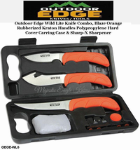 Outdoor Edge Knives OEWL-6 Outdoor Edge Wild-Lite, 6 Piece Game Processing Set in Plastic Case with Sharpener