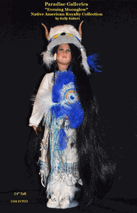Paradise Gallerie Collectible Evening Moon Glow Indian Doll 24" Tall #C933 COA