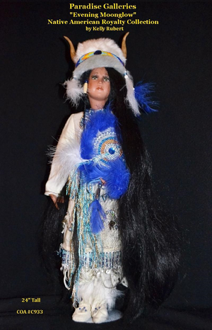 Paradise Gallerie Collectible Evening Moon Glow Indian Doll 24" Tall #C933 COA