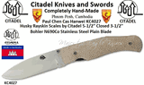 Citadel Knives and Swords KC4027 Husky Overall: 9" Blade Length: 3 1/2" Bohler N690Co Stainless Steel Plain Blade Rayskin Handles by Citadel 
