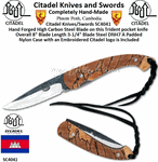 Citadel Knives and Swords KC4041 Trident Pocket Overall: 8" Blade Length: 3-1/4" Hand Forged High Carbon Steel Blade Stabilized Spalted Handles by Citadel