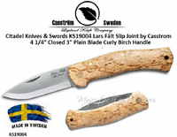 Casstrom "Lars Falt" Knives KS19004 Lars Fält Slip Joint by Casstrom 4 1/4" Closed 3" Plain Blade Curly Birch Handle Casstrom "Lars Falt" Knives KS19004 Lars Fält Slip Joint by Casstrom 4 1/4" Closed 3" Plain Blade Curly Birch Handle