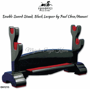 Paul Chen Cas Hanwei OH1213 Double Sword Stand, Black Lacquer by Paul Chen/Hanwei