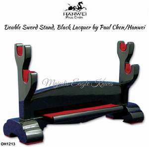 Paul Chen Cas Hanwei OH1213 Double Sword Stand, Black Lacquer by Paul Chen/Hanwei Paul Chen Cas Hanwei OH1213 Double Sword Stand, Black Lacquer by Paul Chen/Hanwei