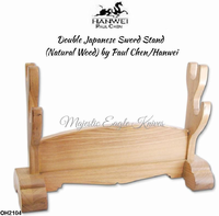 Paul Chen Cas Hanwei OH2104 Double Japanese Sword Stand (Natural Wood) by Paul Chen/Hanwei