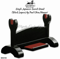 Paul Chen Cas Hanwei OH2105 Single Japanese Sword Stand (Black Lacquer) by Paul Chen/Hanwei