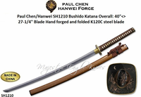 Paul Chen Cas Hanwei SH1210 Bushido Katana 27-1/4" Hand forged and Folded Steel Blade by Paul Chen/Hanwei Paul Chen Cas Hanwei SH1210 Bushido Katana 27-1/4" Hand forged and Folded Steel Blade by Paul Chen/Hanwei