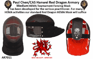Paul Chen/Hanwei AR7011 Tournament HEMA Fencing Mask Medium by Red Dragon Armory