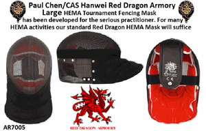 Paul Chen/Hanwei AR7005 Tournament HEMA Fencing Mask Large by Red Dragon Armory