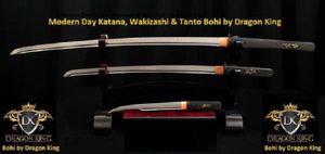 Dragon King Cutlery SD35471 Modern Day Katana, Wakizashi & Tanto Bohi by Dragon King