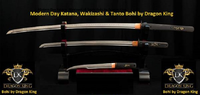 Dragon King Cutlery SD35471 Modern Day Katana, Wakizashi & Tanto Bohi by Dragon King