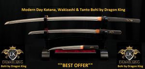 Paul Chen/Hanwei Dragon King SD35471 Modern Day Katana, Wakizashi & Tanto Bohi by Dragon King