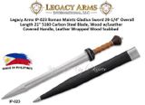 Paul Chen/Hanwei IP-023 Legacy Arms Roman Maintz Gladius Sword 29-1/4" Overall Length 21" 5160 Carbon Steel Blade, Wood w/Leather Covered Handle, Leather Wrapped Wood Scabbad