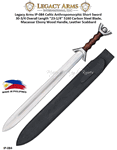 Paul Chen/Hanwei IP-084 Legacy Arms Celtic Anthropomorphic Short Sword 30-3/4 Overall Length "23-1/4" 5160 Carbon Steel Blade, Macassar Ebony Wood Handle, Leather Scabbard 